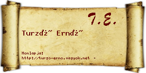 Turzó Ernő névjegykártya